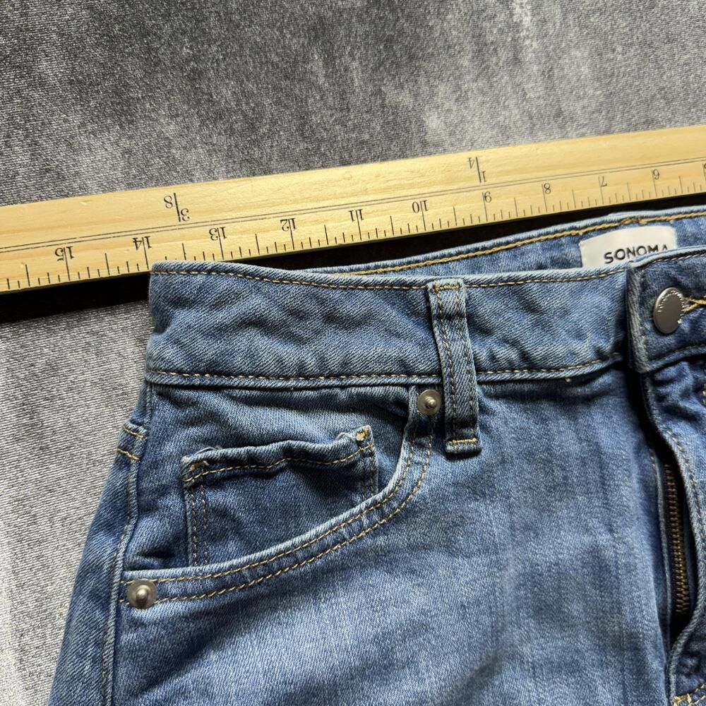 SONOMA Goods For Life Skirt Womens 8 Blue High Rise Denim Knee Length Stretch - Picture 5 of 9